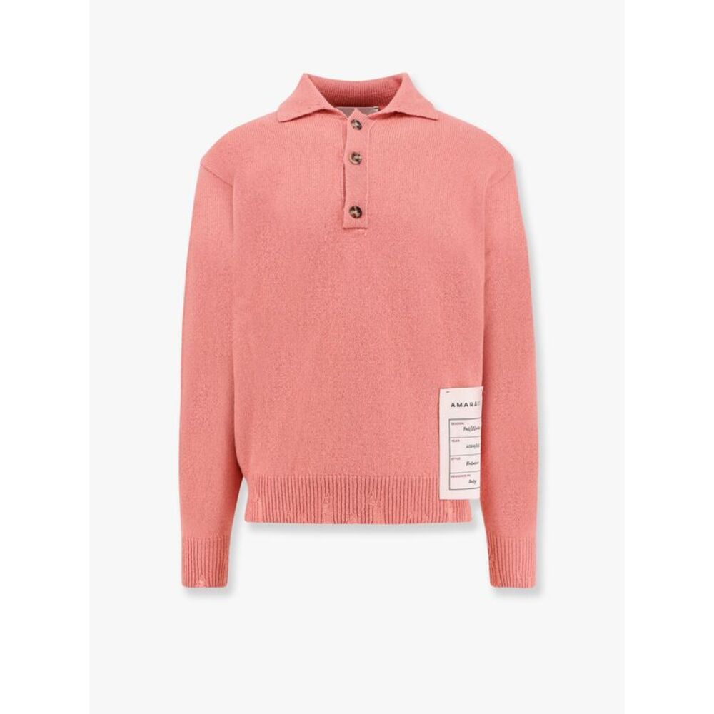 Amaranto Men Wool And Cashmere Sweater With Logoed Label